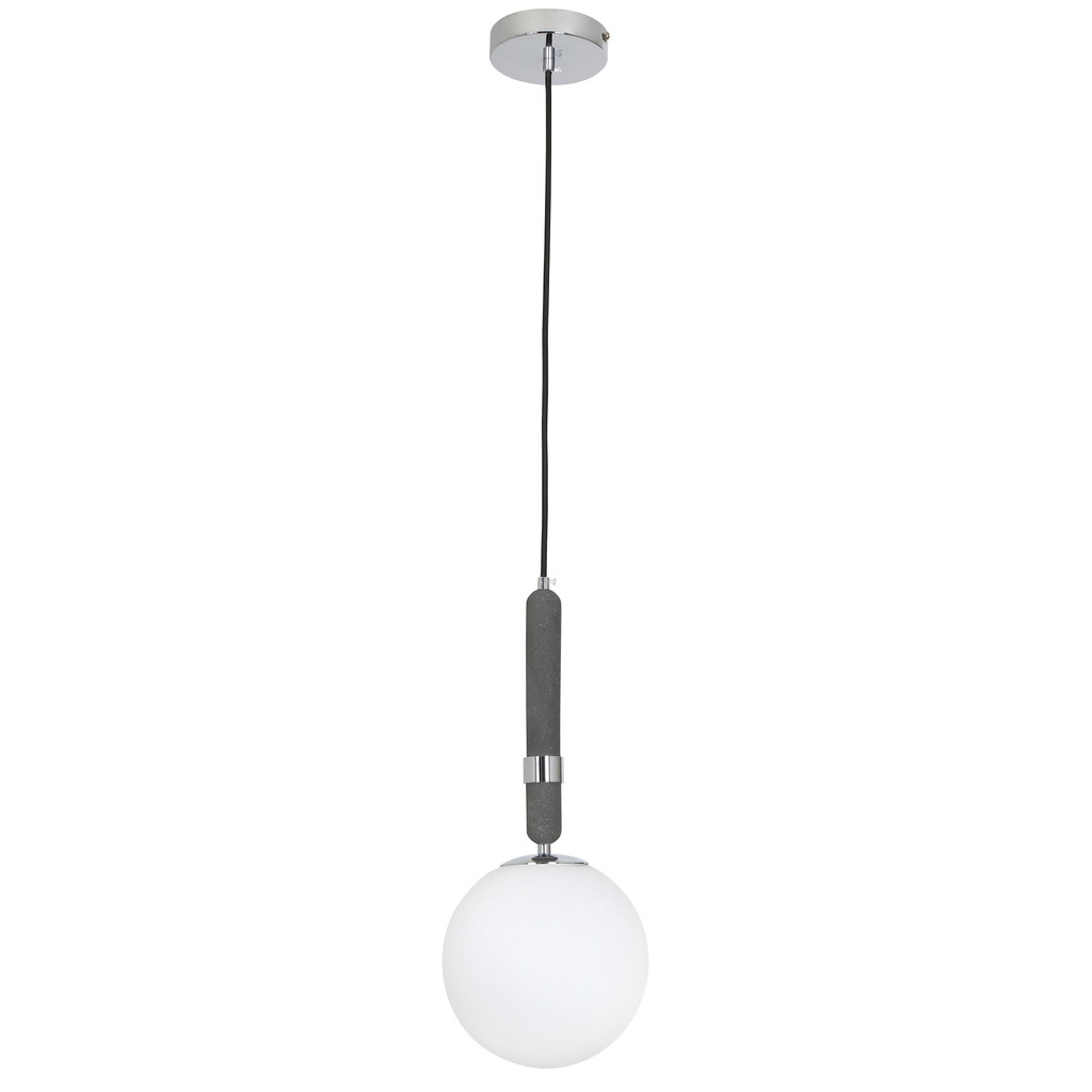 Lampa wisząca GRANINO D20 w stylu glamour, chromowane elementy, biały klosz - Lumina Deco zdjęcie 3