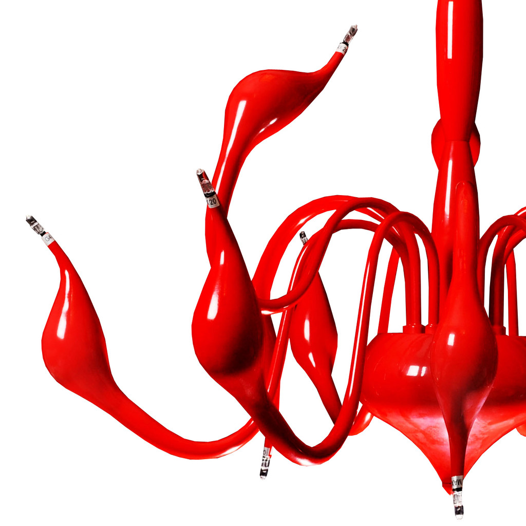 Żyrandol MAGICA W12 czerwony nowoczesny design - Lumina Deco zdjęcie 4