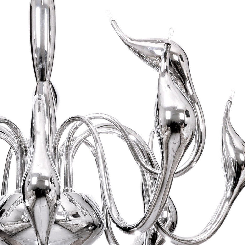 Żyrandol MAGICA W12 srebrny nowoczesny design - Lumina Deco zdjęcie 4