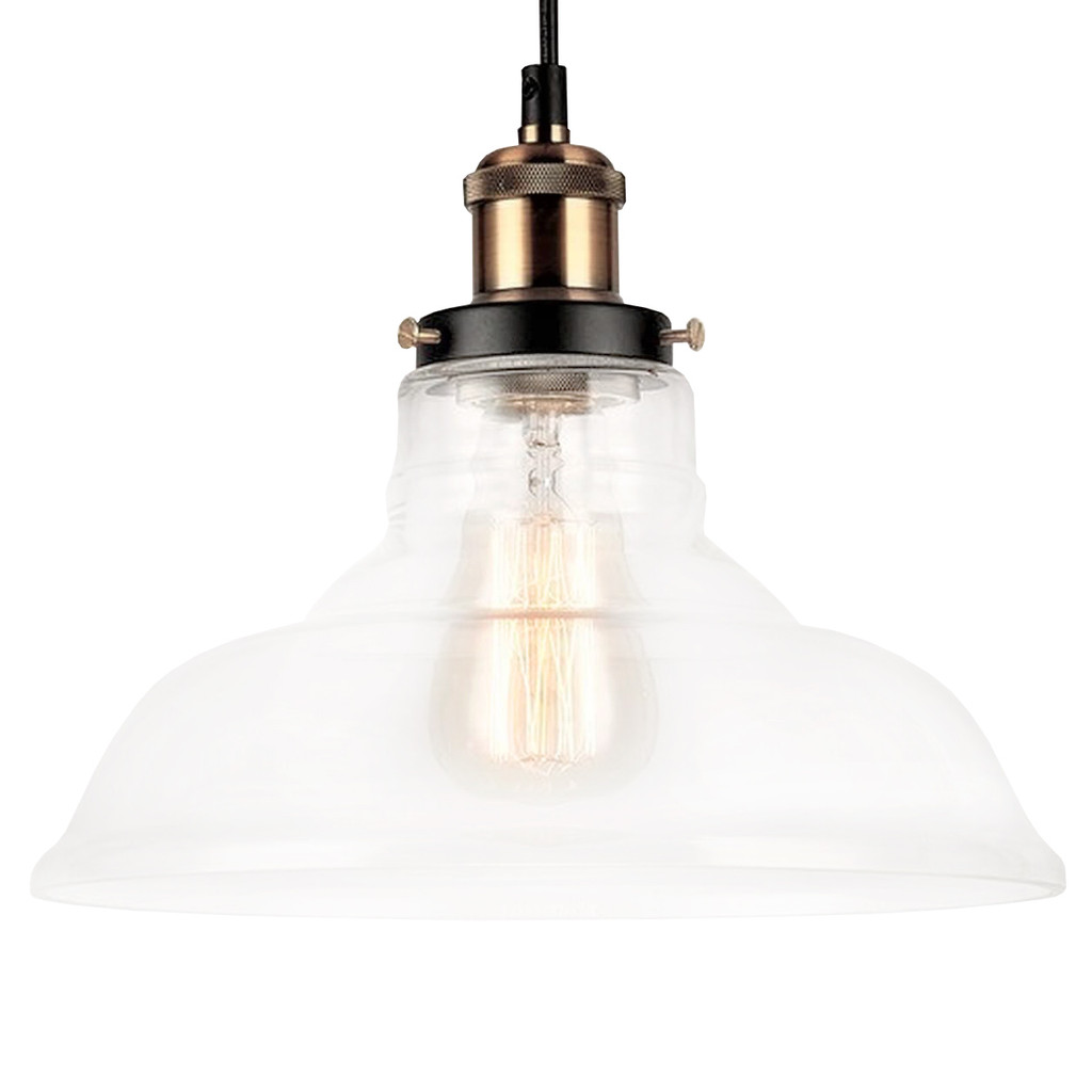 Przezroczysta lampa wisząca industrialna GABI, szklana, loftowa - Lumina Deco zdjęcie 1