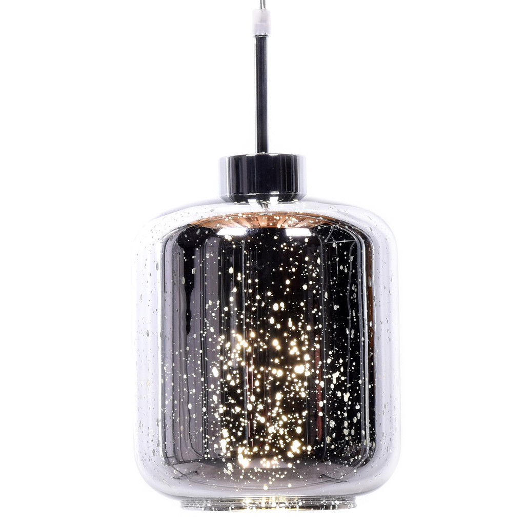 Srebrna lampa wisząca zwis ALACOSMO chromowana szklana nowoczesna - Lumina Deco zdjęcie 1