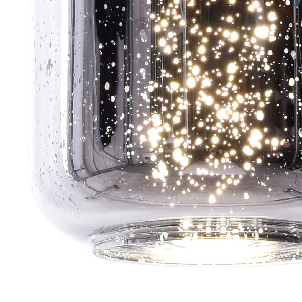 Srebrna lampa wisząca zwis ALACOSMO chromowana szklana nowoczesna - Lumina Deco zdjęcie 4