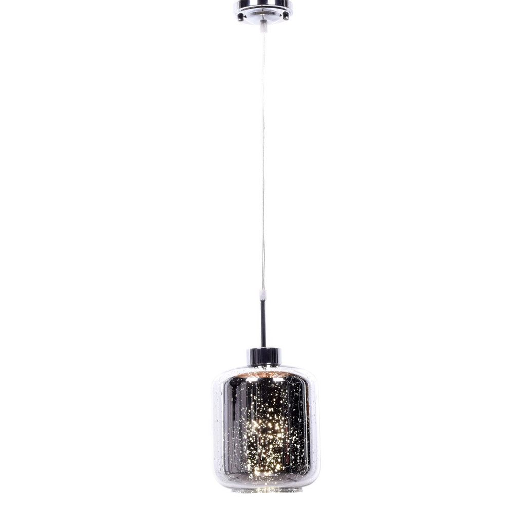 Srebrna lampa wisząca zwis ALACOSMO chromowana szklana nowoczesna - Lumina Deco zdjęcie 3