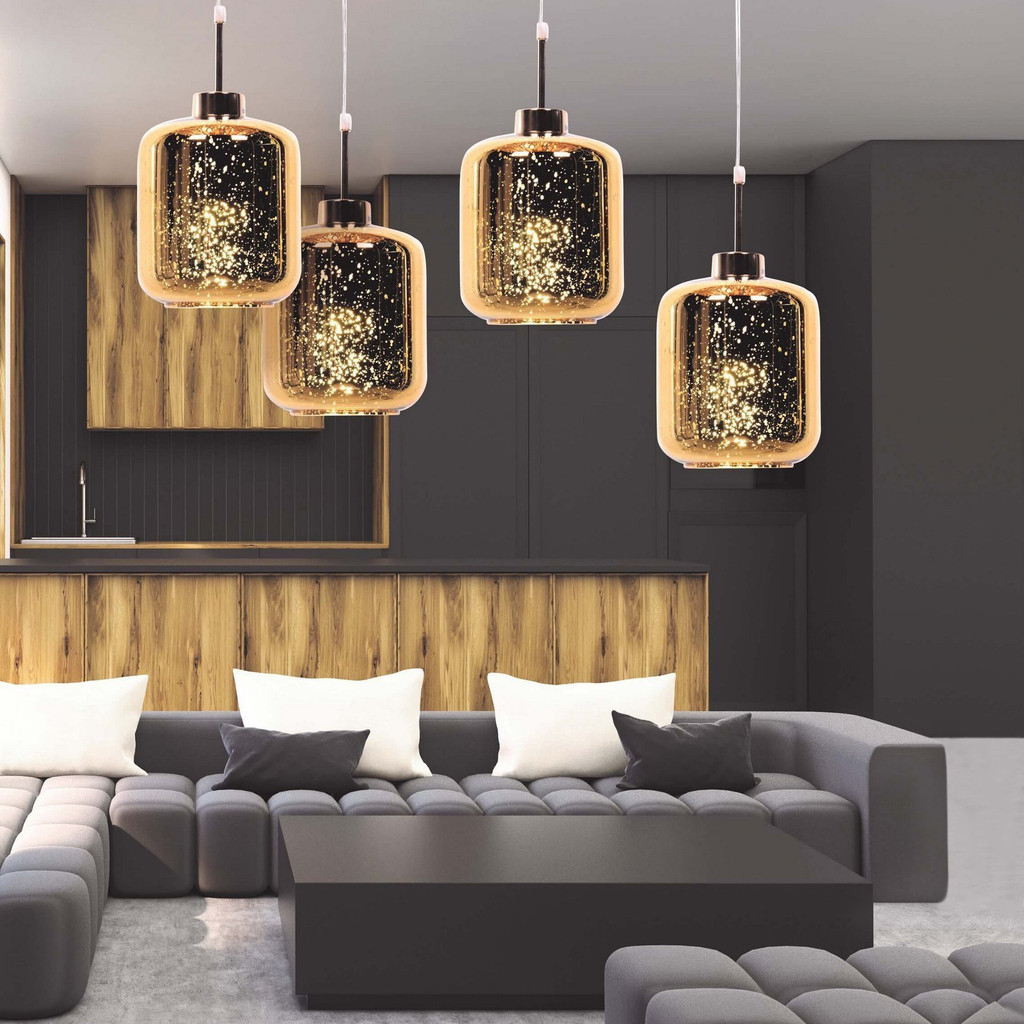 Szklana złota lampa wisząca ALACOSMO nowoczesny modny design - Lumina Deco zdjęcie 2