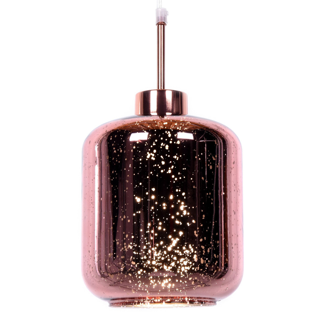 Nowoczesna lampa szklana zwis ALACOSMO różowe złoto, rose gold - Lumina Deco zdjęcie 1