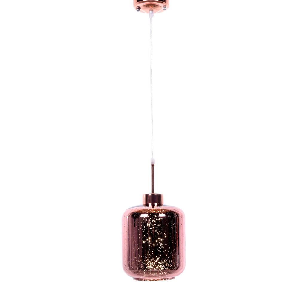 Nowoczesna lampa szklana zwis ALACOSMO różowe złoto, rose gold - Lumina Deco zdjęcie 3
