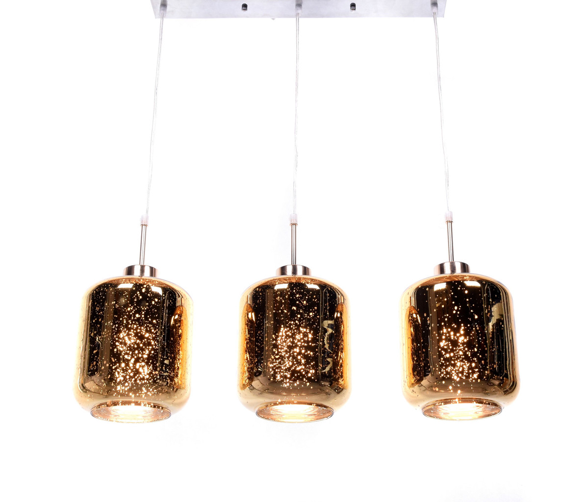 Złota lampa wisząca ALACOSMO potrójna nowoczesna szklana - Lumina Deco zdjęcie 1