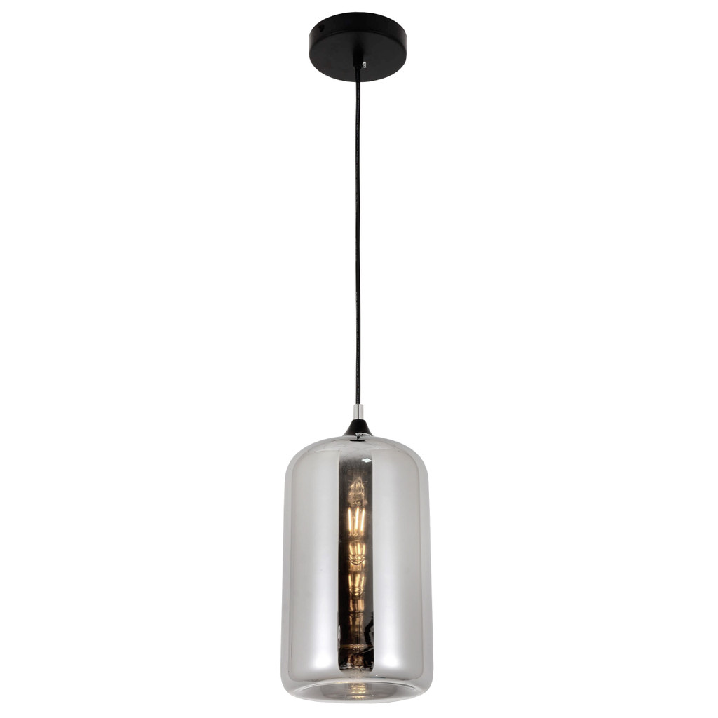 Szara, dymiona lampa wisząca MONTI, szklana, w skandynawskim stylu - Lumina Deco zdjęcie 2