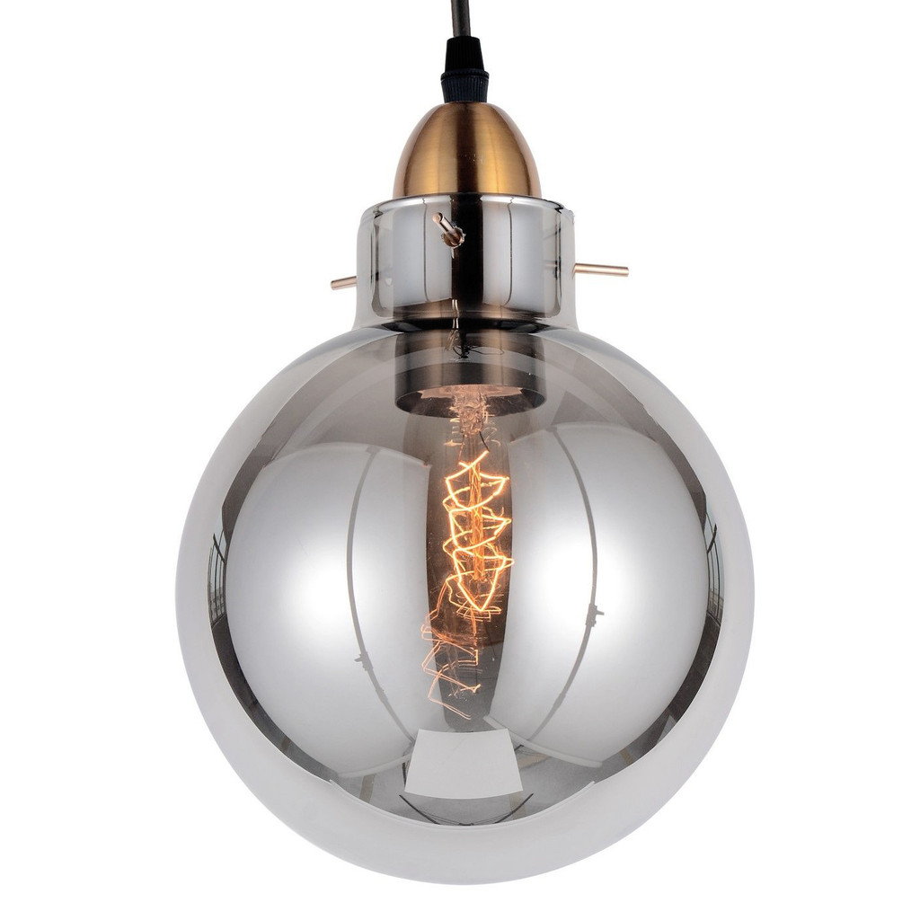 Dymiona lampa wisząca, industrialna z mosiężnymi akcentami CALVI - Lumina Deco zdjęcie 1