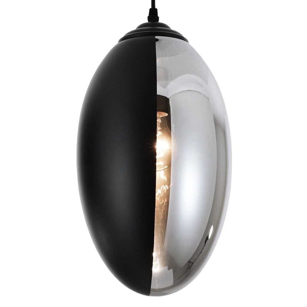Czarna, dymiona lampa wisząca CARLTON w nowoczesnym stylu, szklana - Lumina Deco zdjęcie 1
