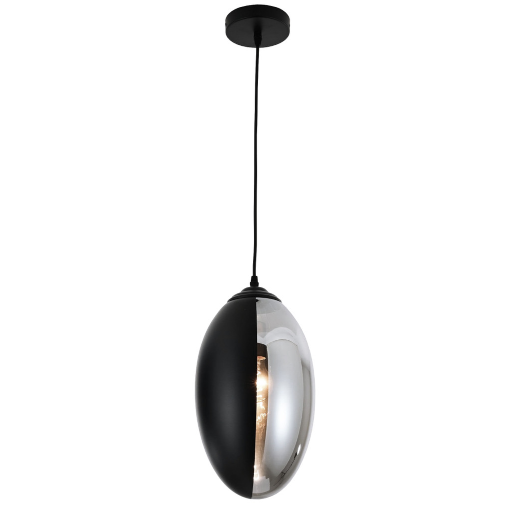 Czarna, dymiona lampa wisząca CARLTON w nowoczesnym stylu, szklana - Lumina Deco zdjęcie 2