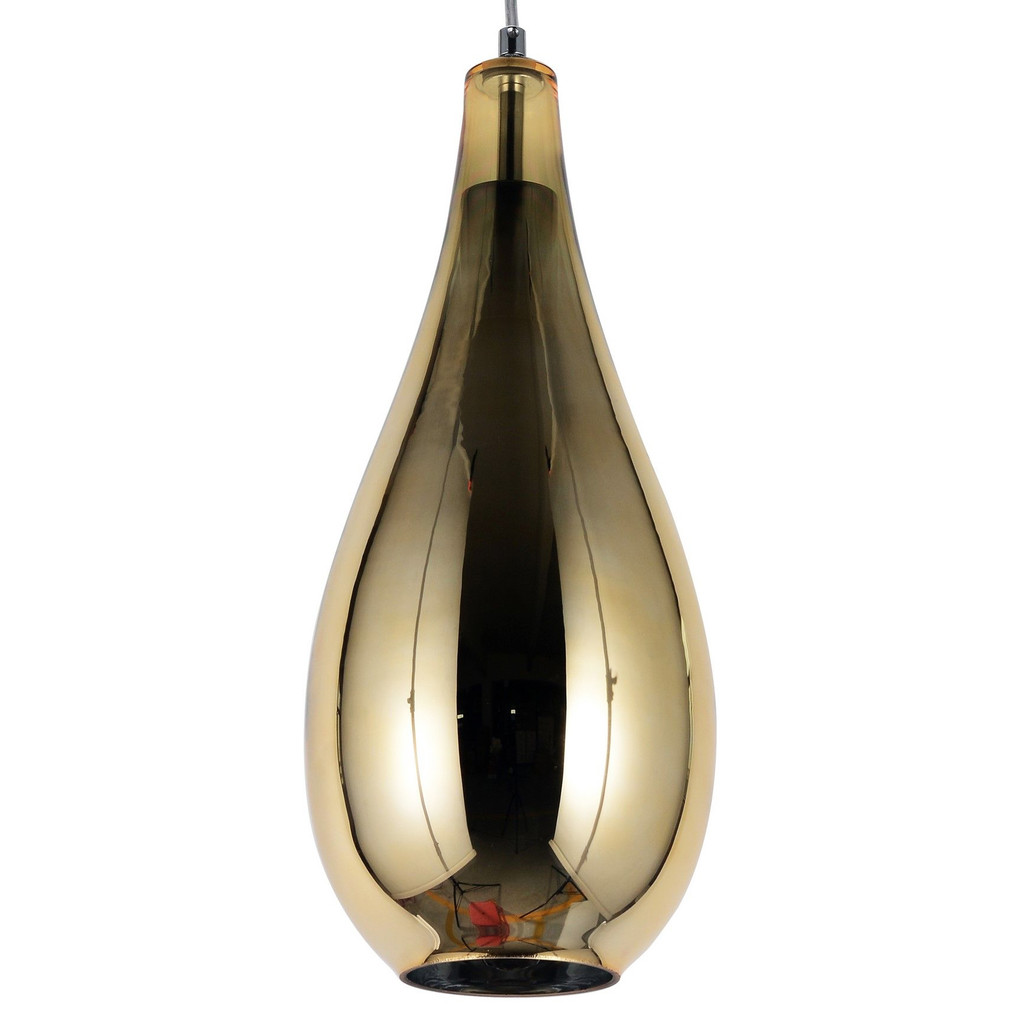 Nowoczesna, złota lampa wisząca, szklana, zwis LAURIS - Lumina Deco zdjęcie 1