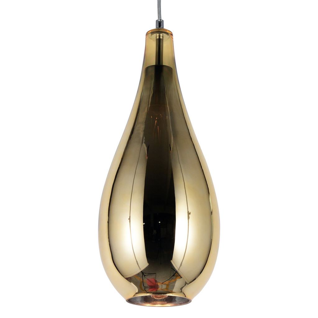 Nowoczesna, złota lampa wisząca, szklana, zwis LAURIS - Lumina Deco zdjęcie 2