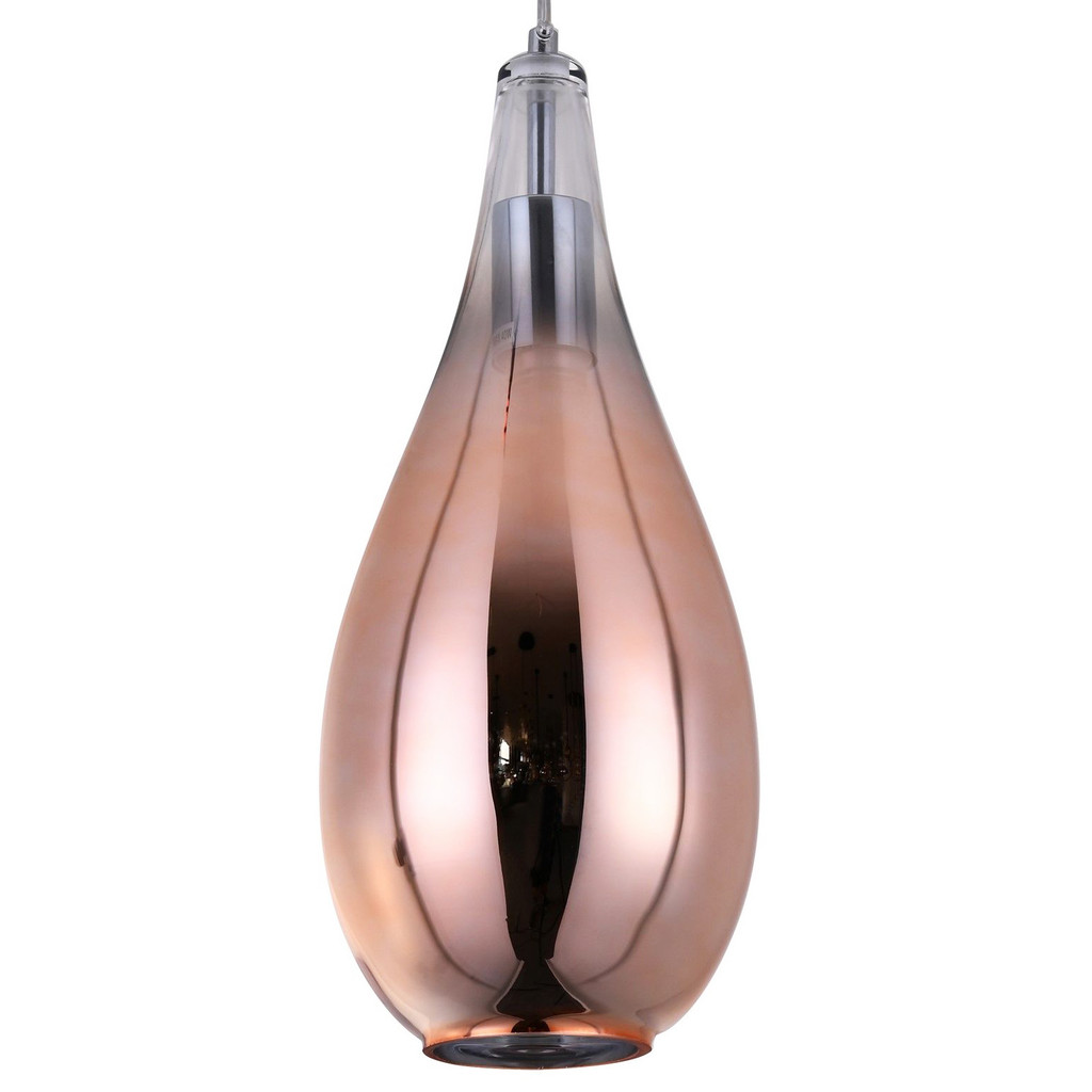 Półprzezroczysta, różowo-złota lampa wisząca, zwis w kształcie kropli LAURIS - Lumina Deco zdjęcie 1