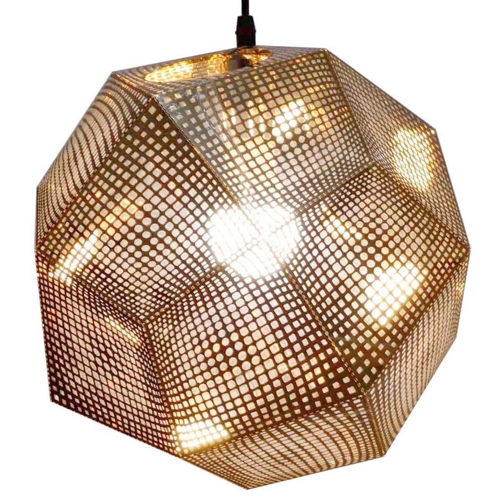 Nowoczesna lampa wisząca ASCONA w kolorze złotym z designerskim kloszem - Lumina Deco zdjęcie 2