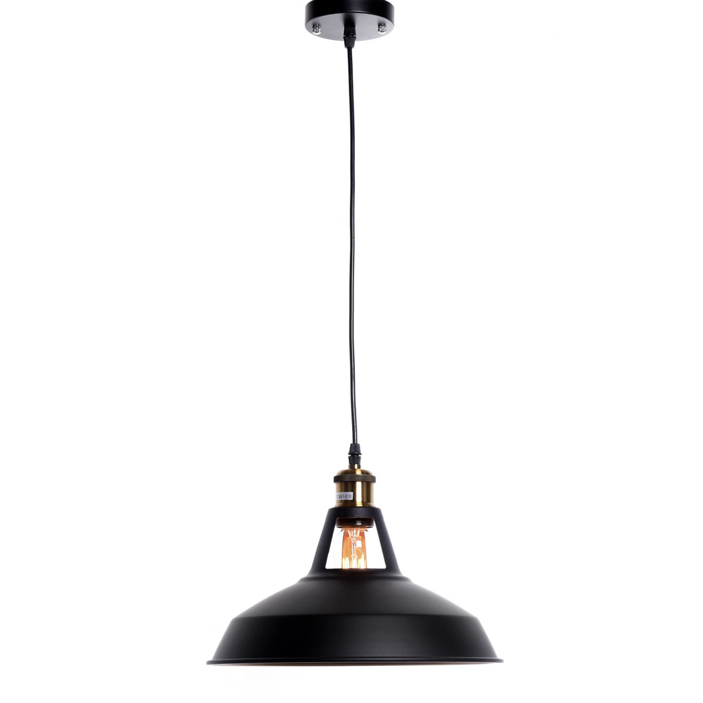 Metalowa loftowa lampa wisząca ZONDA czarna okrągła kopuła - Lumina Deco zdjęcie 3