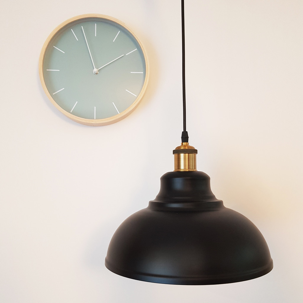 Stylowa czarna lampa wisząca BOGGI półokrągła minimalistyczna - Lumina Deco zdjęcie 4