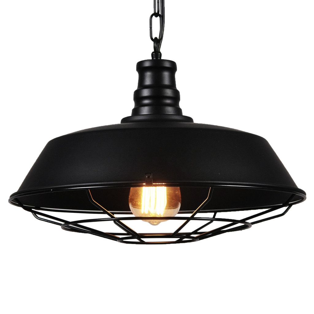 Czarna lampa wisząca loft ARIGIO industrialna metalowa, druciana kratka - Lumina Deco zdjęcie 1