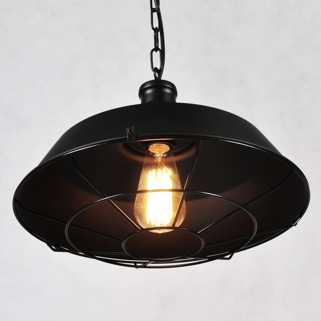 Czarna lampa wisząca loft ARIGIO industrialna metalowa, druciana kratka - Lumina Deco zdjęcie 2