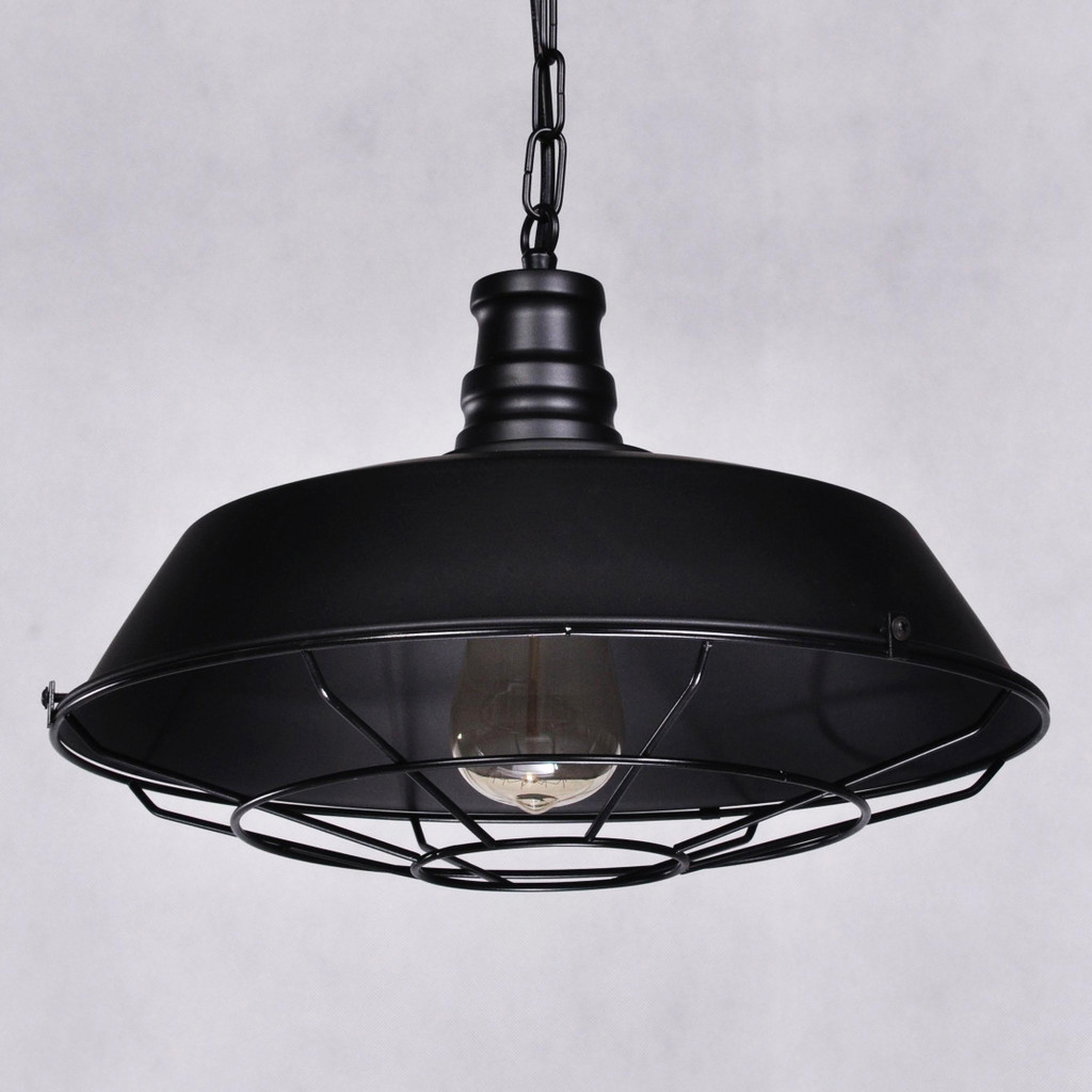 Czarna lampa wisząca loft ARIGIO industrialna metalowa, druciana kratka - Lumina Deco zdjęcie 3