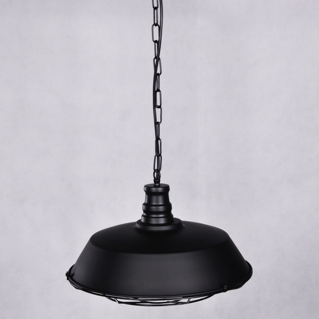 Czarna lampa wisząca loft ARIGIO industrialna metalowa, druciana kratka - Lumina Deco zdjęcie 4