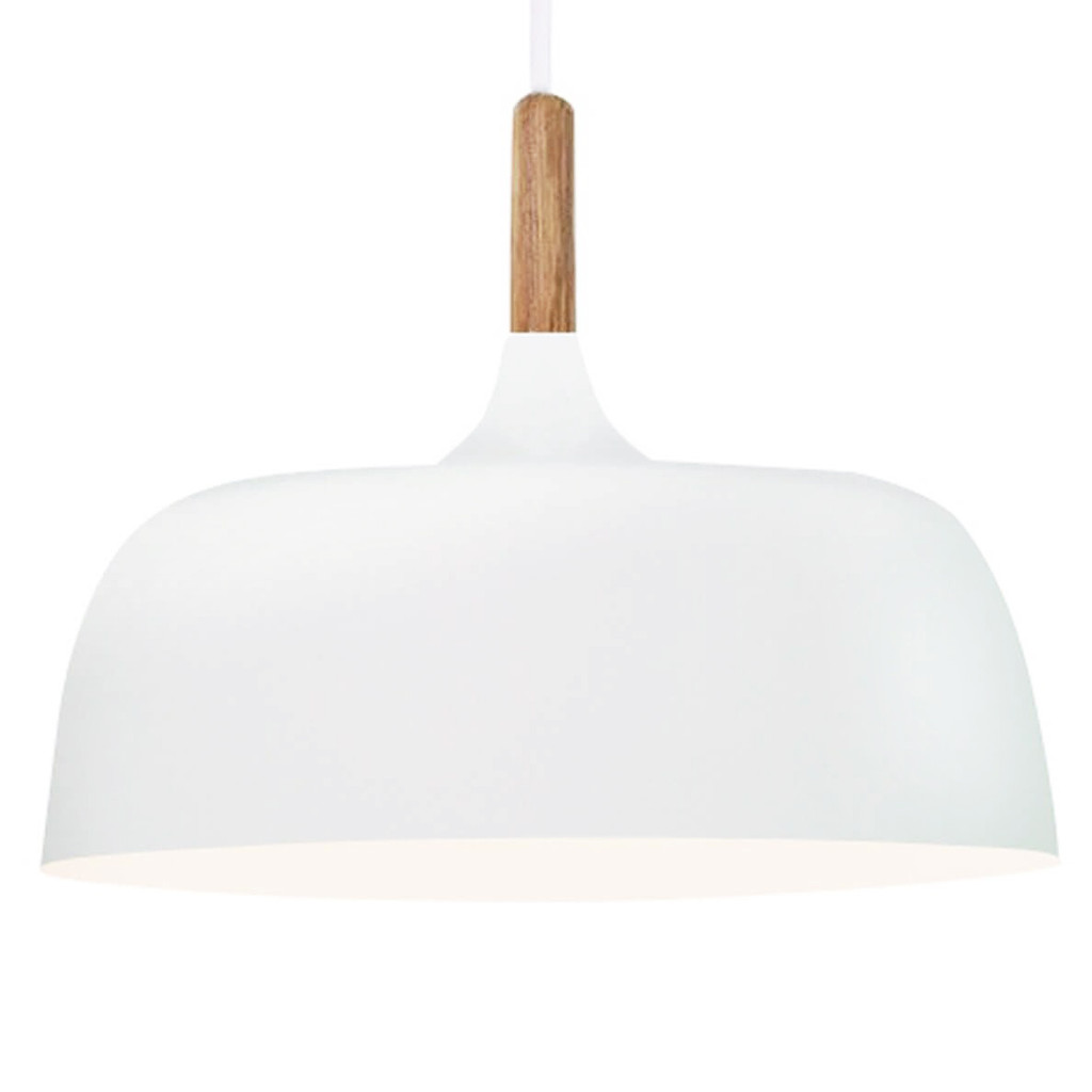 Minimalistyczna biała lampa wisząca BERSI D32 w nowoczesnym nordyckim stylu - Lumina Deco zdjęcie 1
