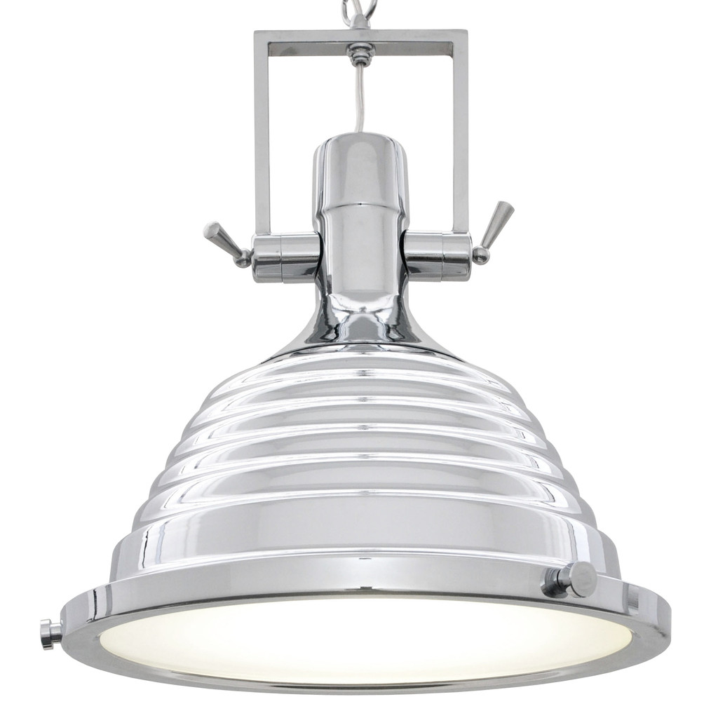 Metalowa chromowana przemysłowa lampa wisząca BRAGGI loft stylowa - Lumina Deco zdjęcie 1