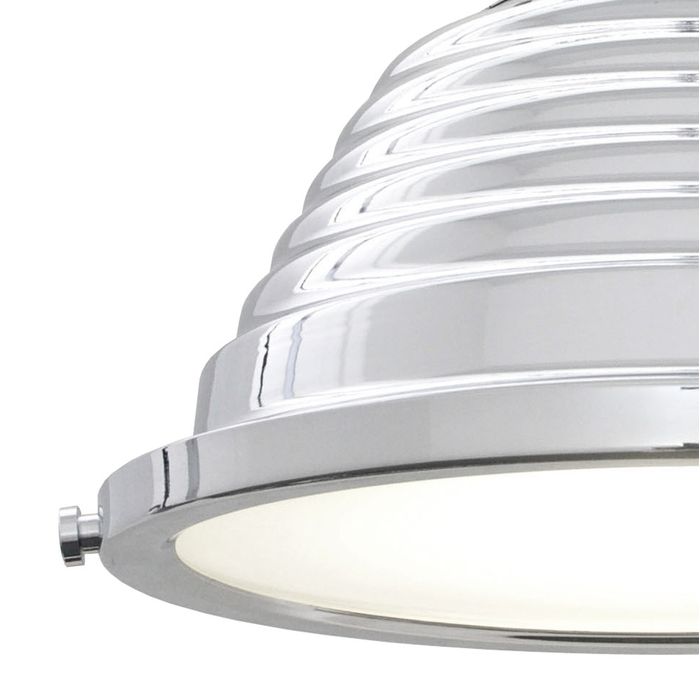Metalowa chromowana przemysłowa lampa wisząca BRAGGI loft stylowa - Lumina Deco zdjęcie 4