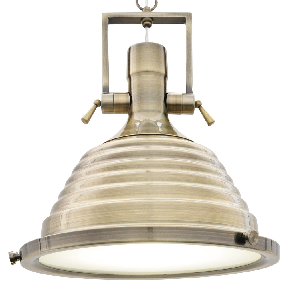 Metalowa lampa wisząca BRAGGI na łańcuchu przemysłowa mosiężna - Lumina Deco zdjęcie 1