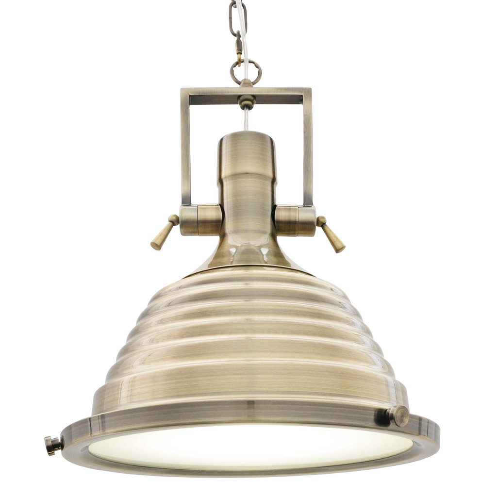 Metalowa lampa wisząca BRAGGI na łańcuchu przemysłowa mosiężna - Lumina Deco zdjęcie 3