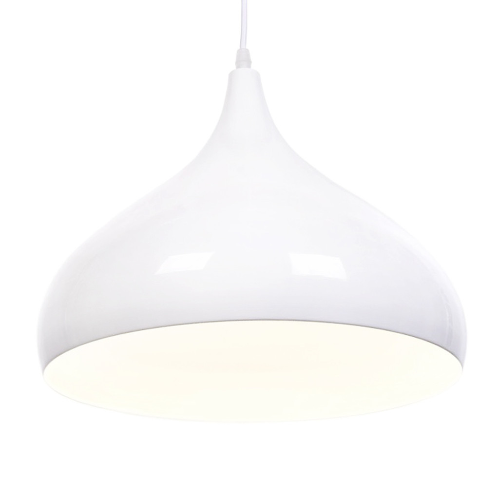 Skandynawska lampa wisząca biała FOLINA nowoczesna, metalowa - Lumina Deco zdjęcie 1
