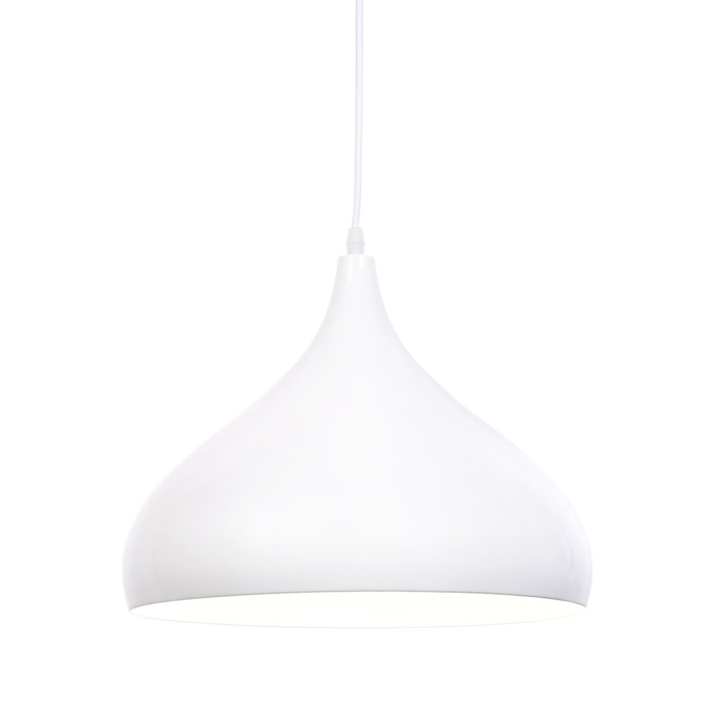 Skandynawska lampa wisząca biała FOLINA nowoczesna, metalowa - Lumina Deco zdjęcie 4