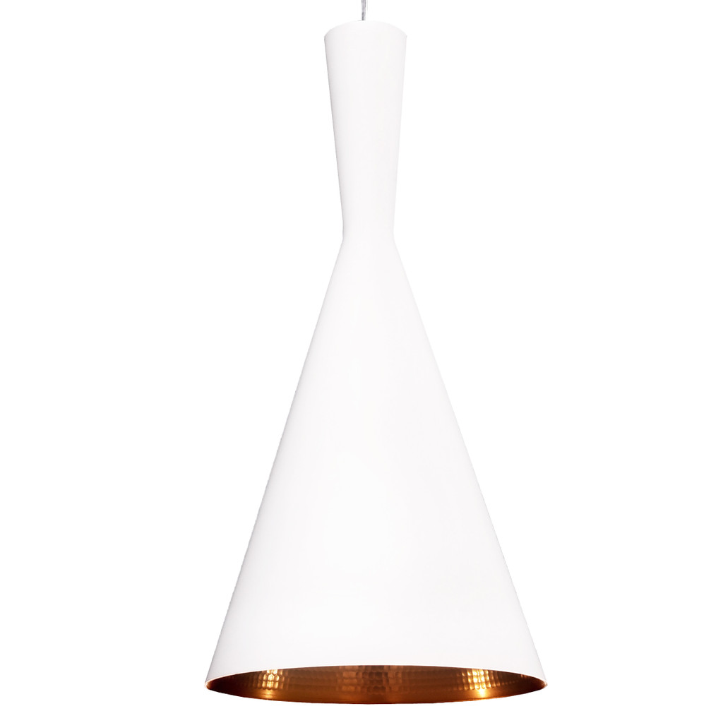 Biała lampa wisząca FOGGI 12A pionowa loftowa, złoty środek - Lumina Deco zdjęcie 1