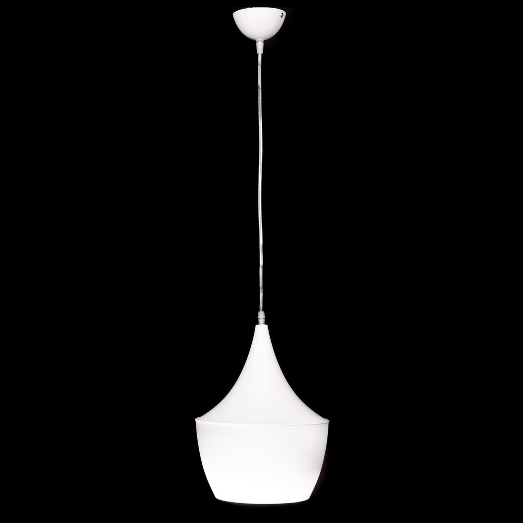 Designerska biała lampa FOGGI 12B okrągła industrialna, złoty środek, zwis - Lumina Deco zdjęcie 3
