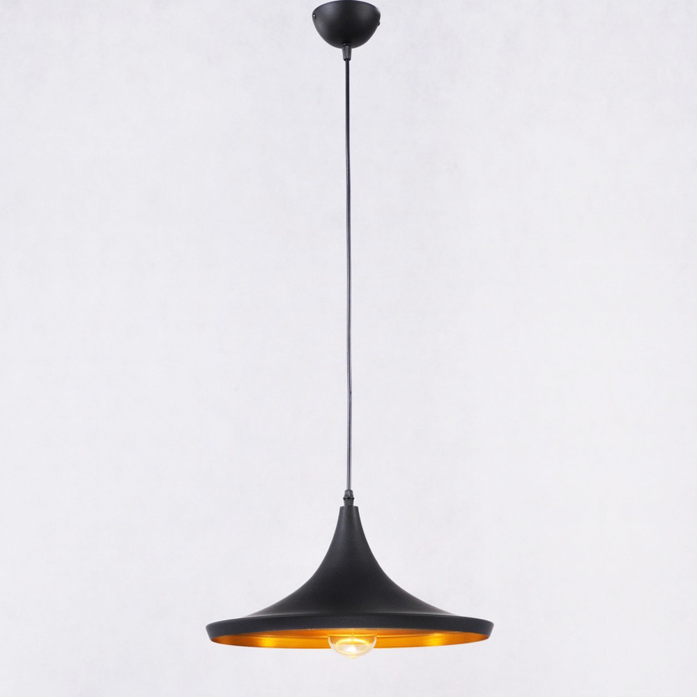 Czarna minimalistyczna lampa wisząca FOGGI 12C złoty środek, loftowa, skandynawska - Lumina Deco zdjęcie 3