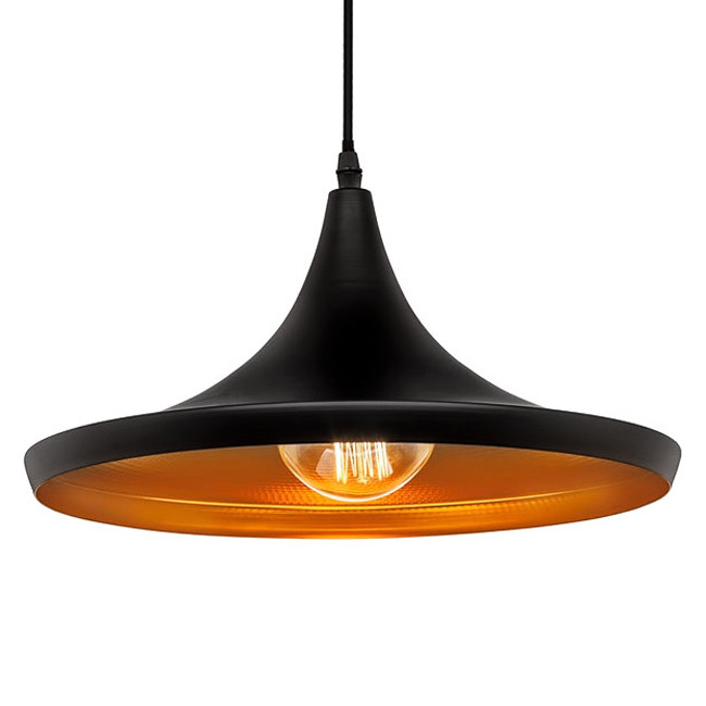 Czarna minimalistyczna lampa wisząca FOGGI 12C złoty środek, loftowa, skandynawska - Lumina Deco zdjęcie 1