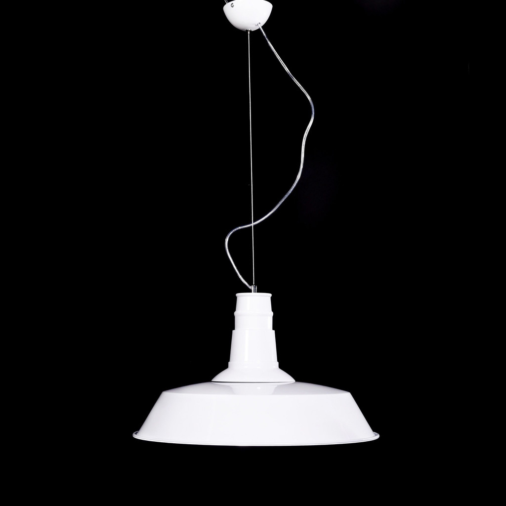 Biała lampa loftowa SAGGI metalowa okrągła industrialna - Lumina Deco zdjęcie 3