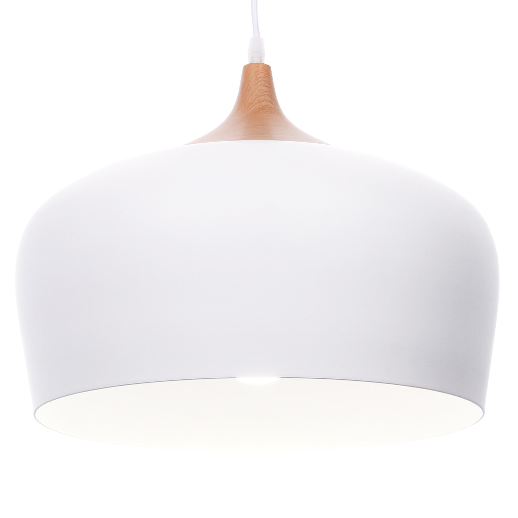 Skandynawska nowoczesna biała lampa wisząca CONSI metalowa matowa - Lumina Deco zdjęcie 1