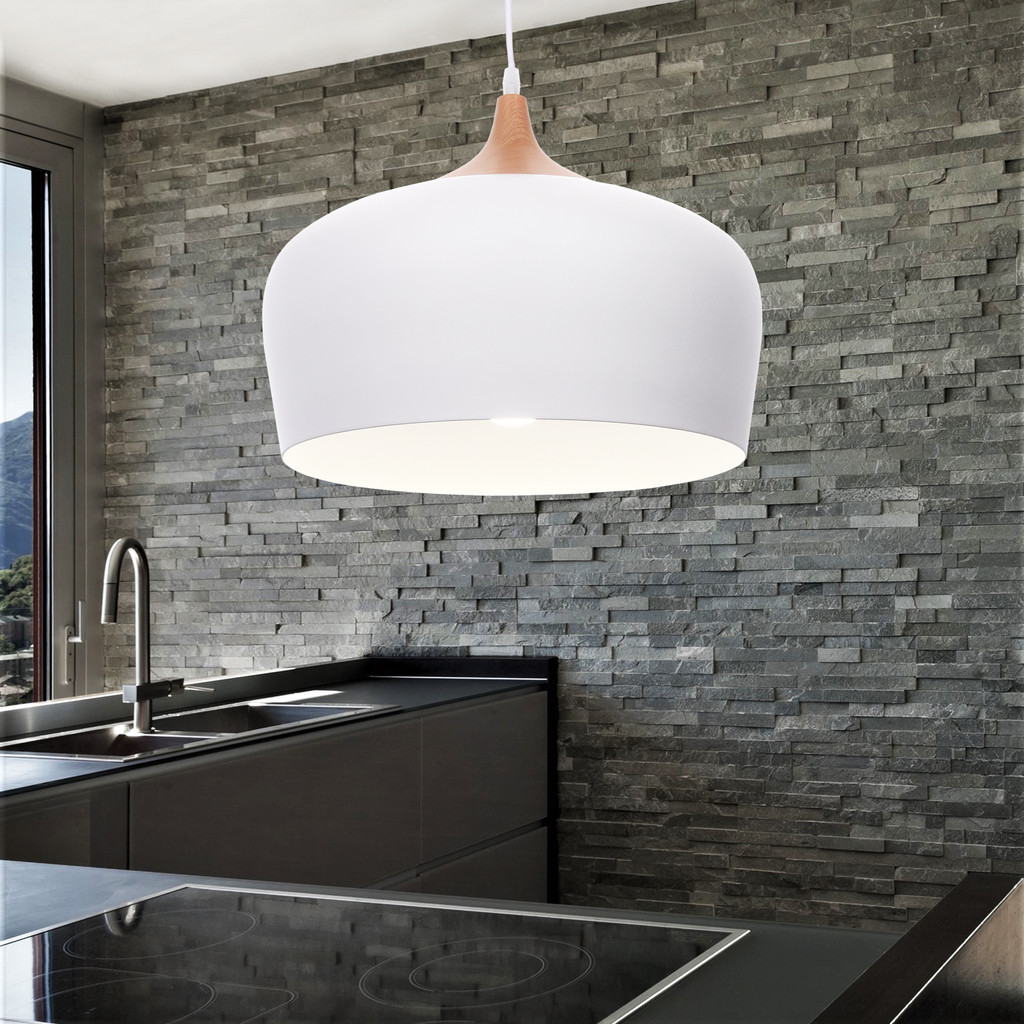 Skandynawska nowoczesna biała lampa wisząca CONSI metalowa matowa - Lumina Deco zdjęcie 4
