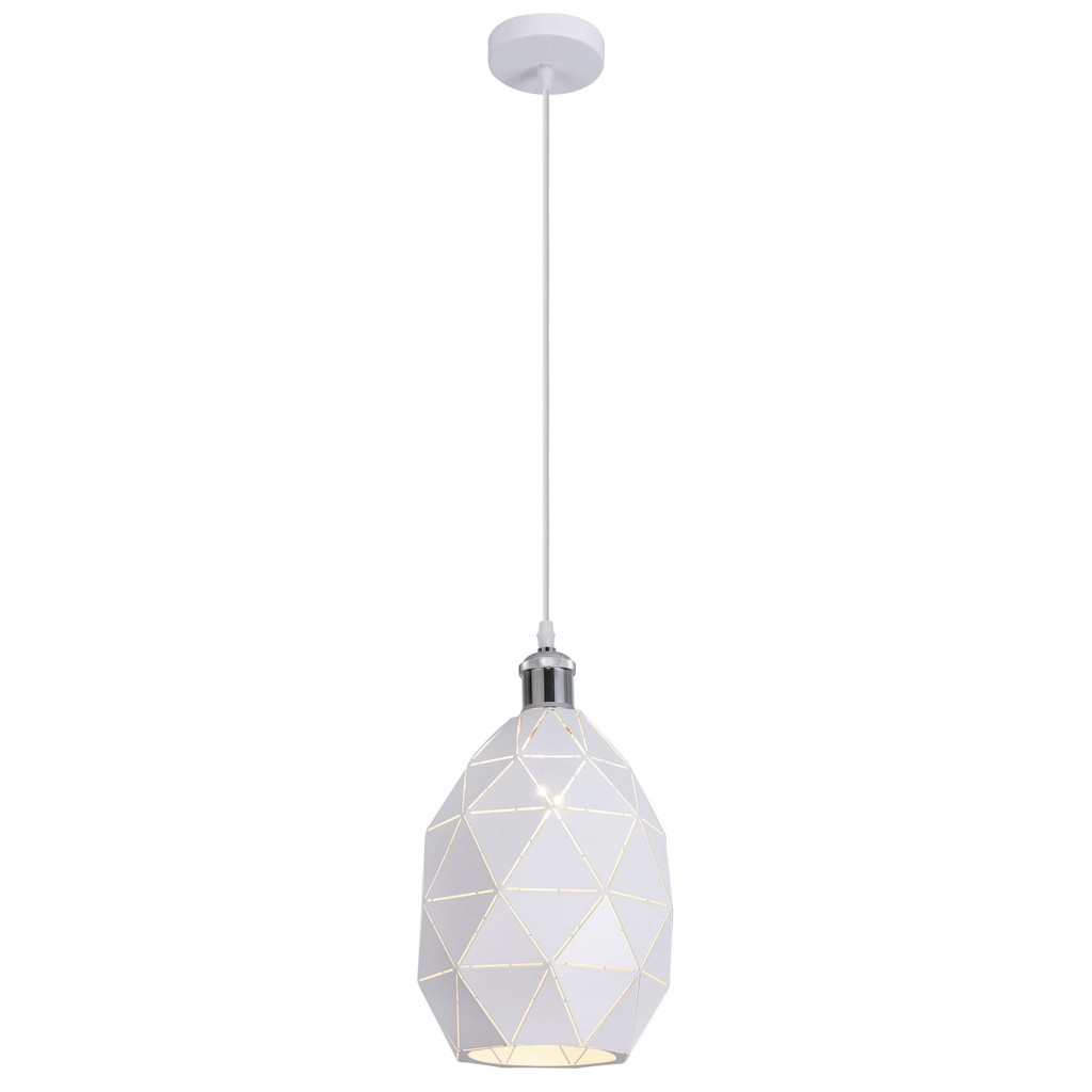 Designerska biała lampa wisząca PESTICO z metalowym kloszem - Lumina Deco zdjęcie 2