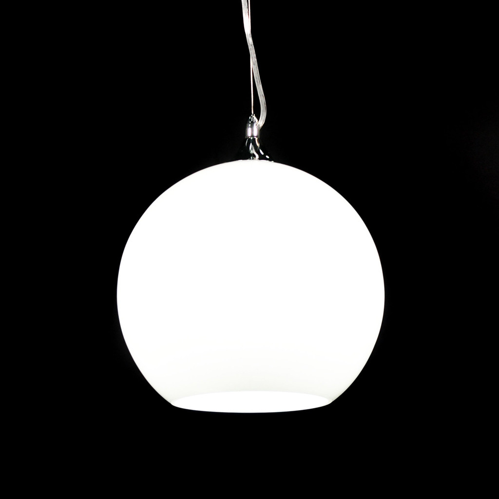 Szklana biała kula, lampa wisząca MOLTON skandynawska, zwis - Lumina Deco zdjęcie 1