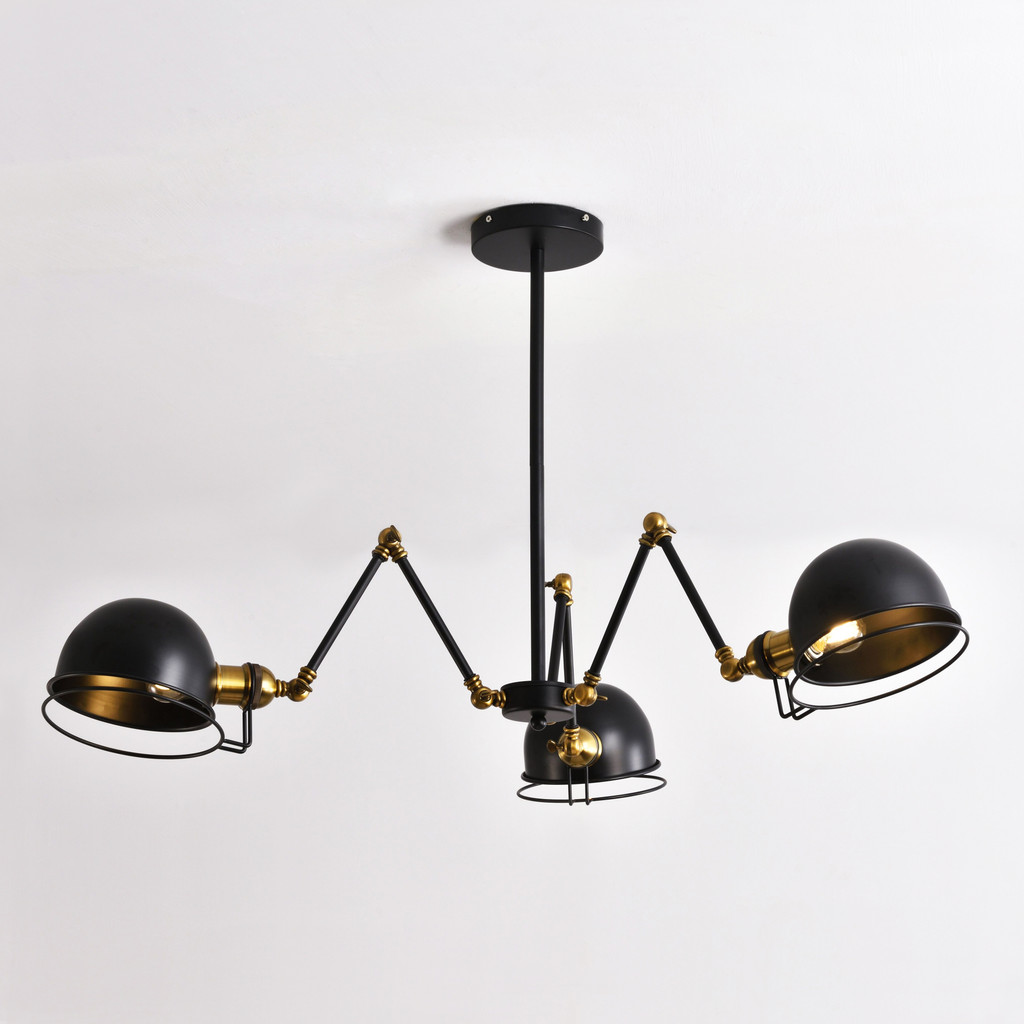 Potrójna lampa wisząca VALMONTI W3 czarna metalowa nowoczesna - Lumina Deco zdjęcie 3