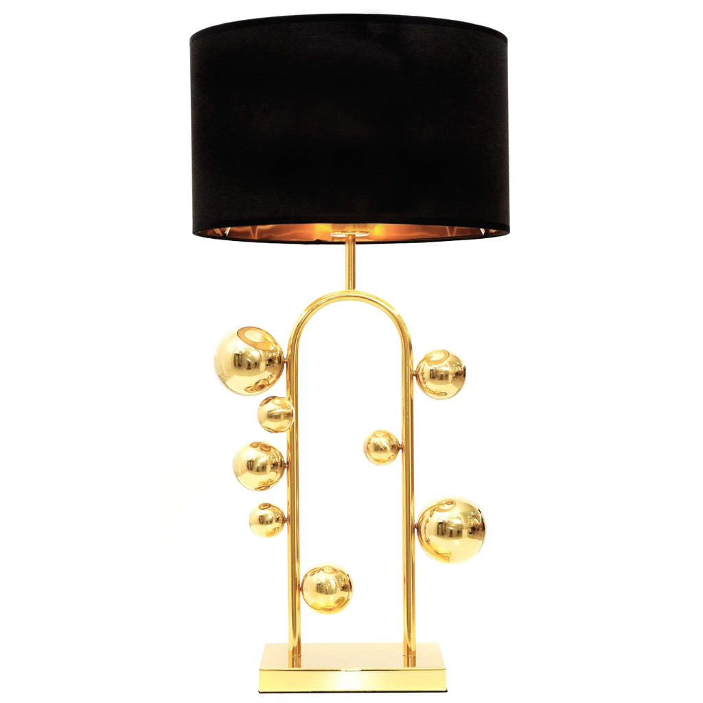 Designerska, stylowa lampka nocna SELARI czarno-złota - Lumina Deco zdjęcie 1