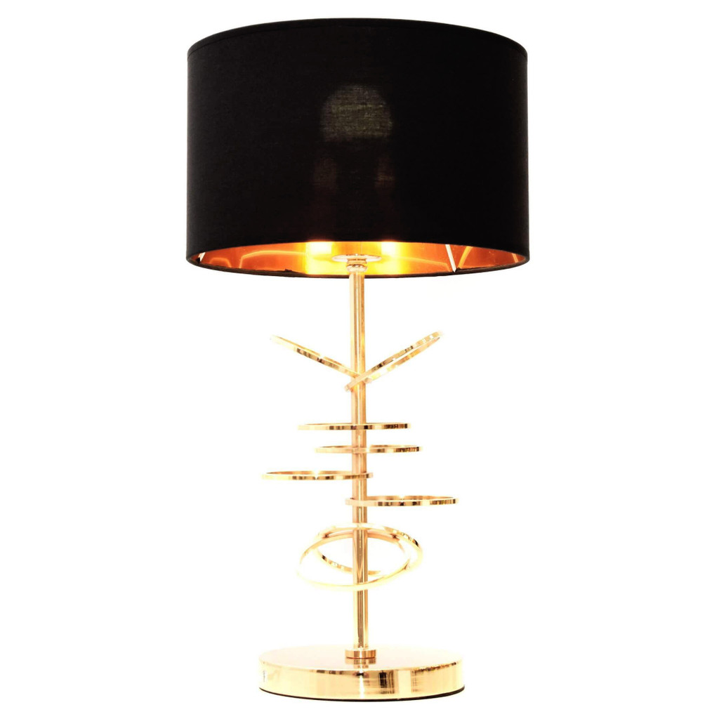 Luksusowa, czarno-złota stylowa lampka nocna MILARI w designerskim stylu - Lumina Deco zdjęcie 1
