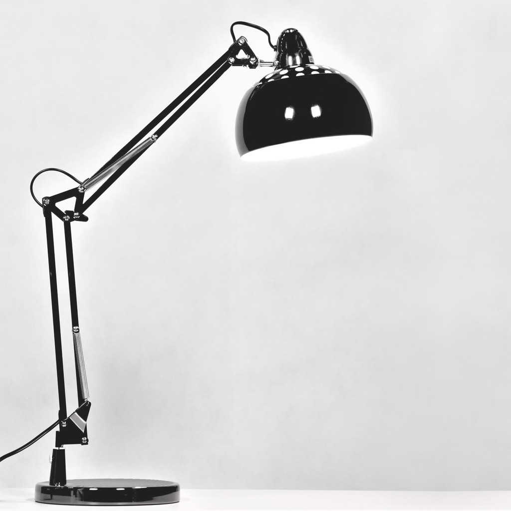 Nowoczesna lampka biurkowa grafitowa/czarna stojąca RIGORRIA modny design metalowa - Lumina Deco zdjęcie 3