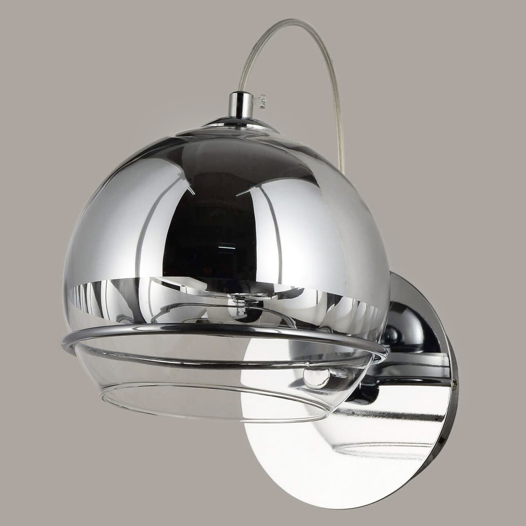 Elegancki szklany kinkiet VERONI chromowany przezroczysty, nowoczesny design - Lumina Deco zdjęcie 3