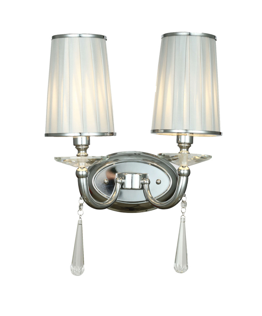 Metalowa lampa ścienna chromowana srebrna FABIONE W2 podwójny kinkiet - Lumina Deco zdjęcie 1