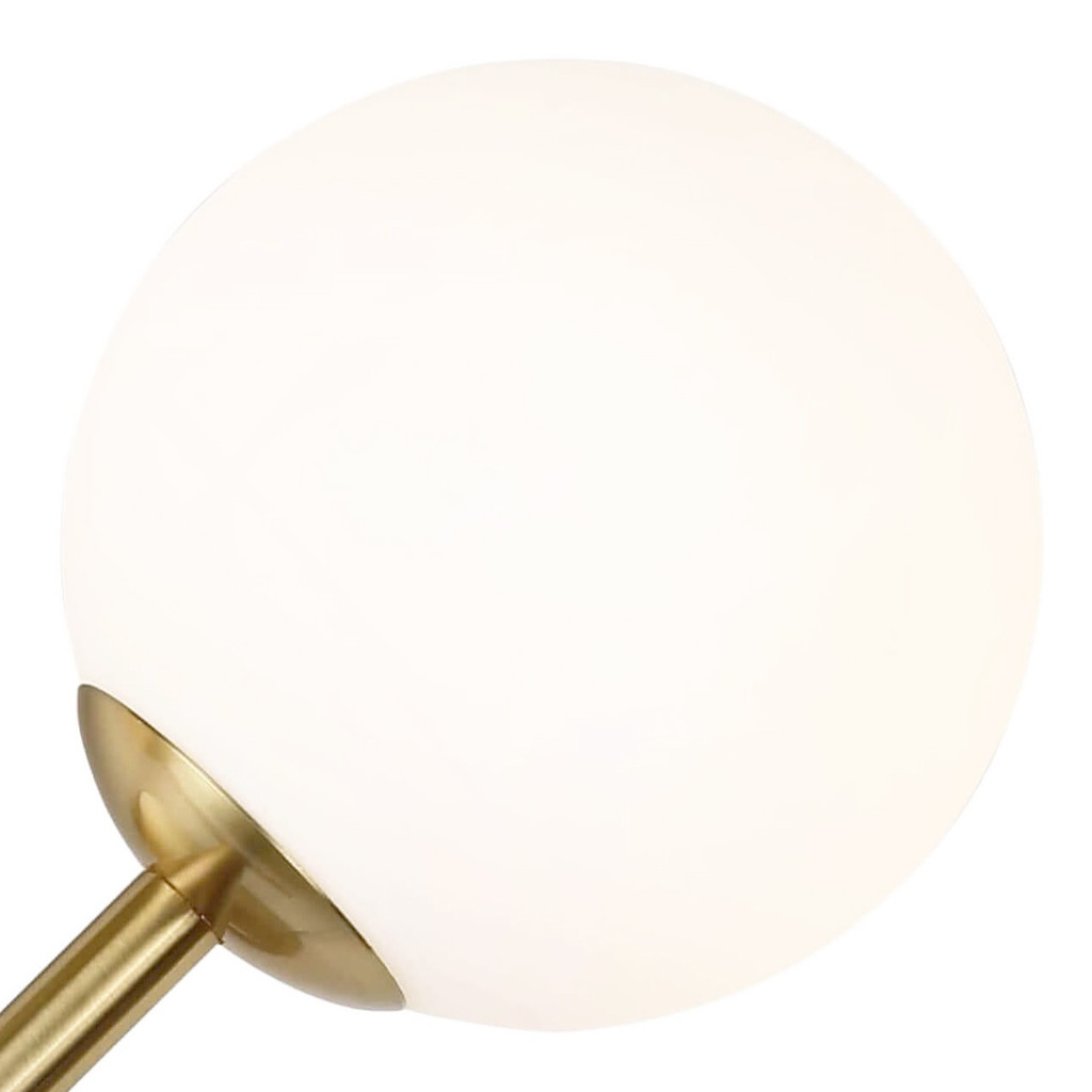 Nowoczesna lampa ścienna DINARI W2 w kolorze mosiądzu, dwa białe klosze szklane - Lumina Deco zdjęcie 2