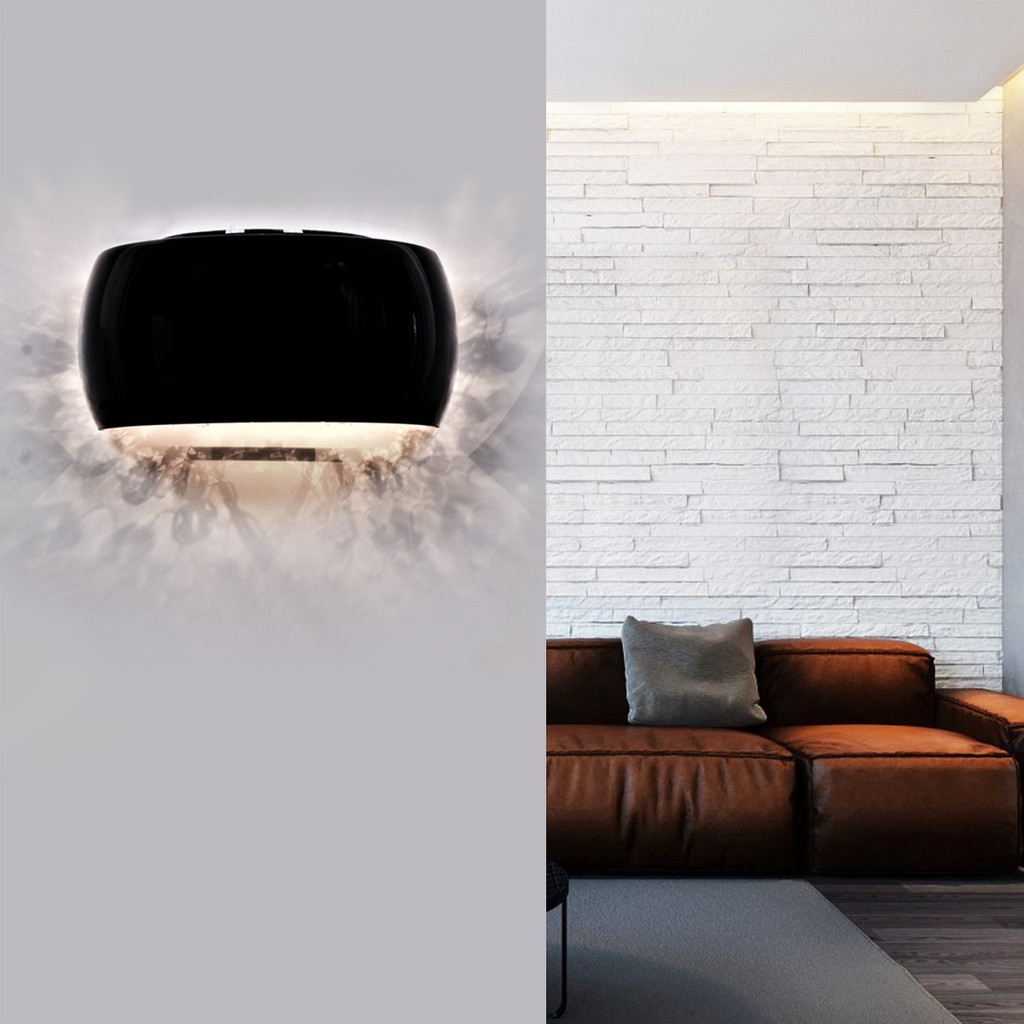 Kinkiet nowoczesny DISPOSA czarny lampa ścienna z kryształkami - Lumina Deco zdjęcie 2
