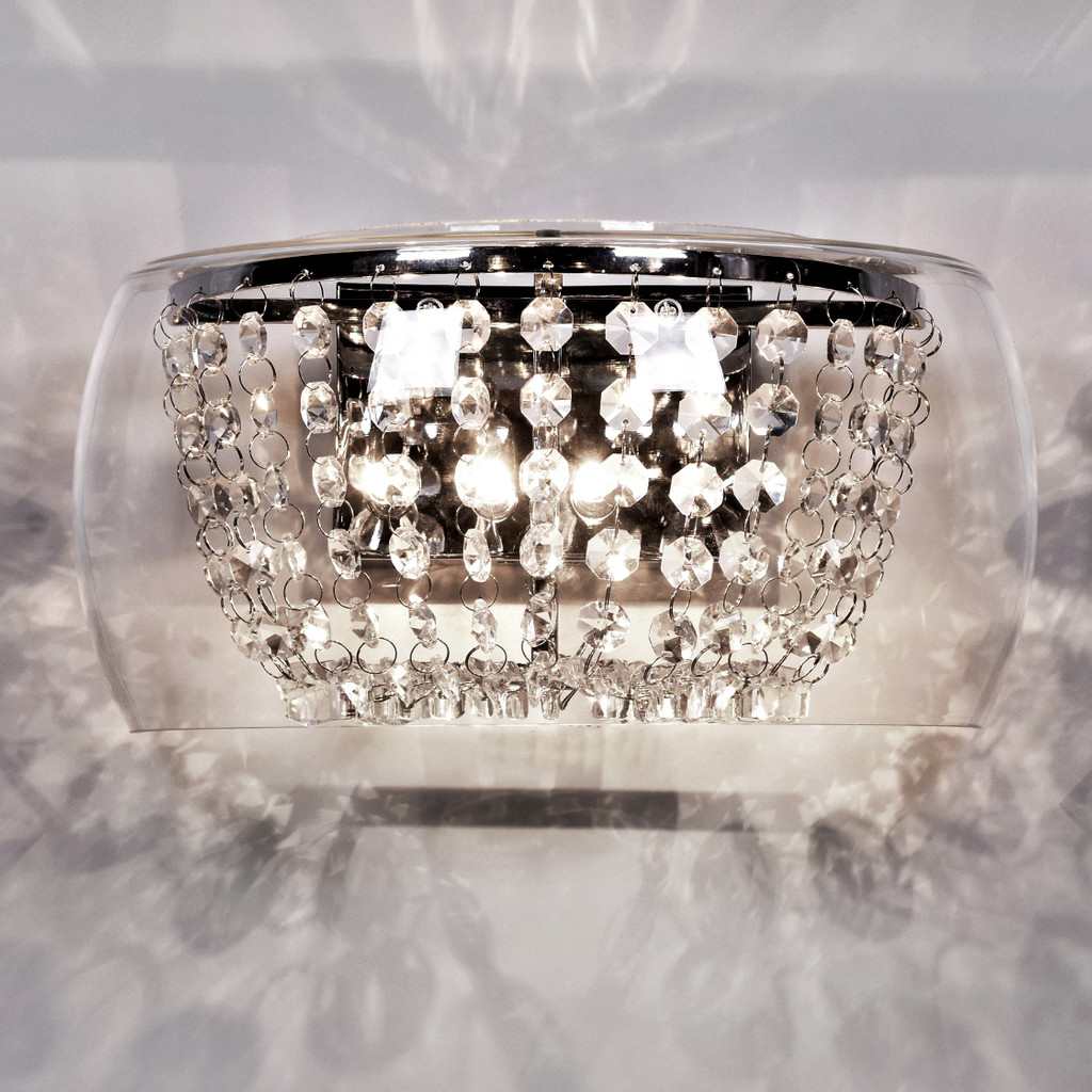 Kinkiet nowoczesny DISPOSA przezroczysty lampa ścienna z kryształkami - Lumina Deco zdjęcie 1
